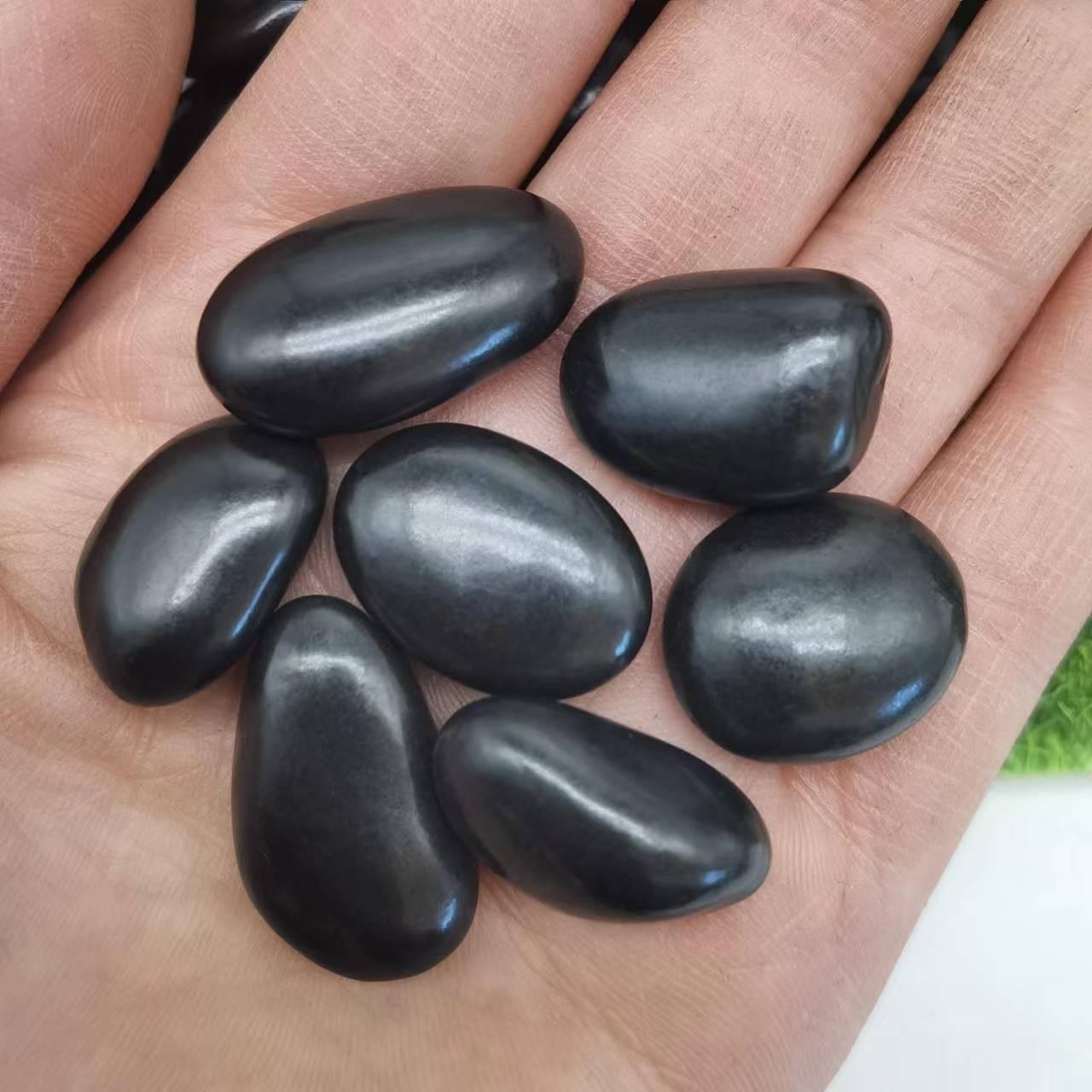 黑色鹅卵石精抛鹅卵石水族鱼缸造景石庭院铺面雨花石砾石