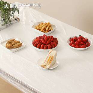 一次性餐桌布加厚防水台布长方形圆桌塑料薄膜商用家用正桌垫大号