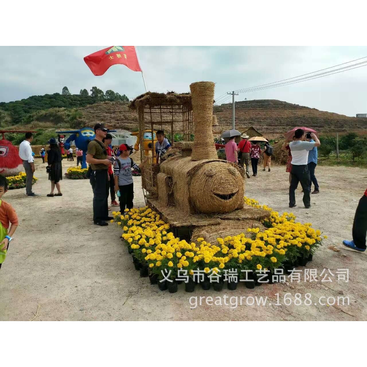 谷瑞稻草人制作景区园林展览 各种卡通人物制作