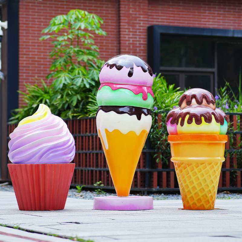 网红打卡冰淇淋摆件玻璃钢美陈雕塑雪糕甜筒蛋糕店甜品店门头装饰,鲜花速递/花卉仿真/绿植园艺,割草机/草坪机,淘宝优惠券,粉丝福利购,淘宝优惠卷