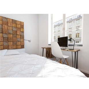 复古实木铁艺办公室电脑桌带书架书桌原木色写字台桌文员办公桌子