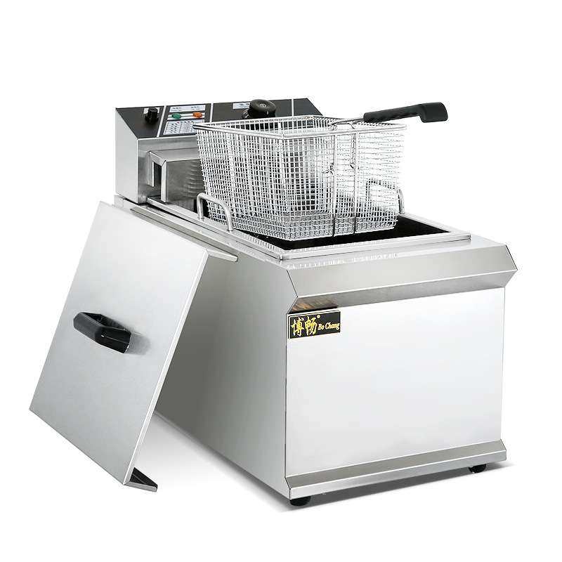 博畅商用台式电炸炉大容量炸油条机 炸薯条单缸单筛摆摊小吃设备