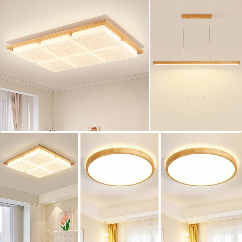 客厅主灯日式卧室灯侘寂风吸顶灯原木风灯具大气大厅灯奶油风灯饰