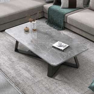 茶几客厅家用现代简约办公室沙发茶几桌轻奢简易小户型岩板色茶几