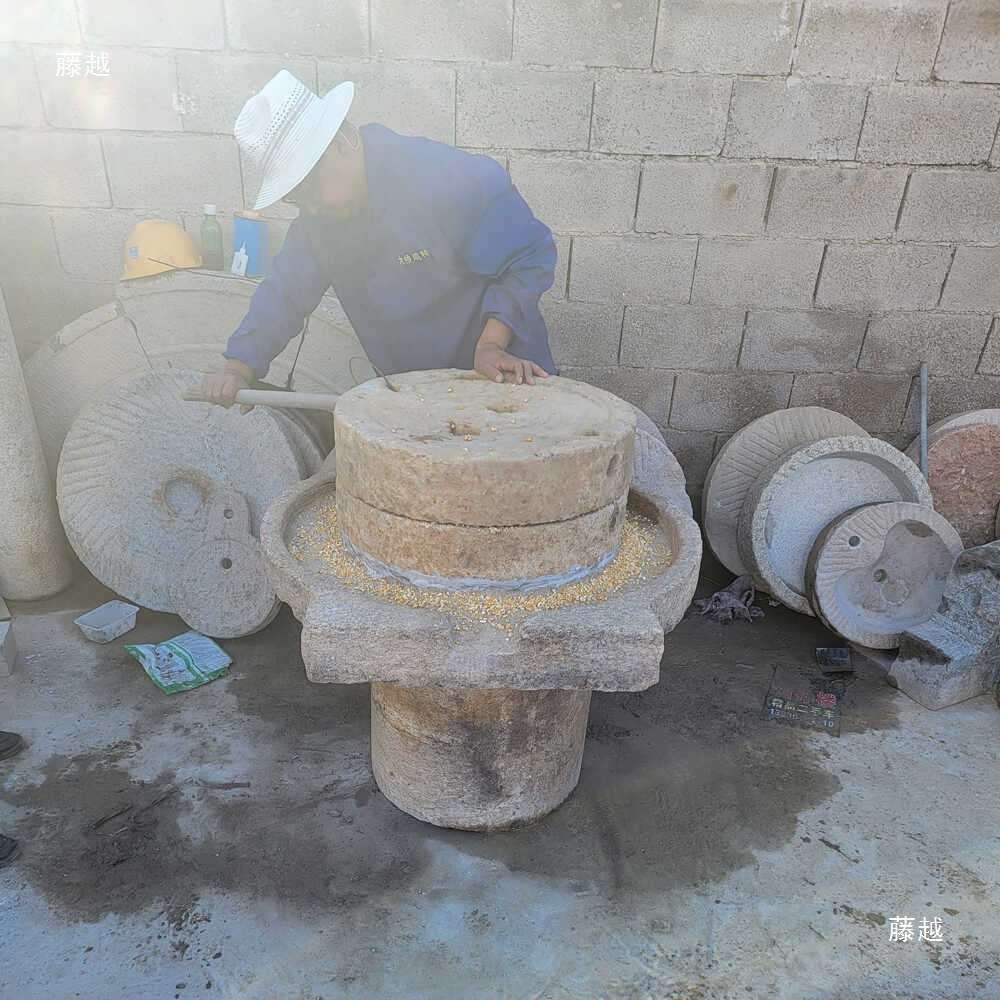 石磨老式旧石磨盘农村大号石磨子古代民俗手推面粉豆浆机庭院摆件