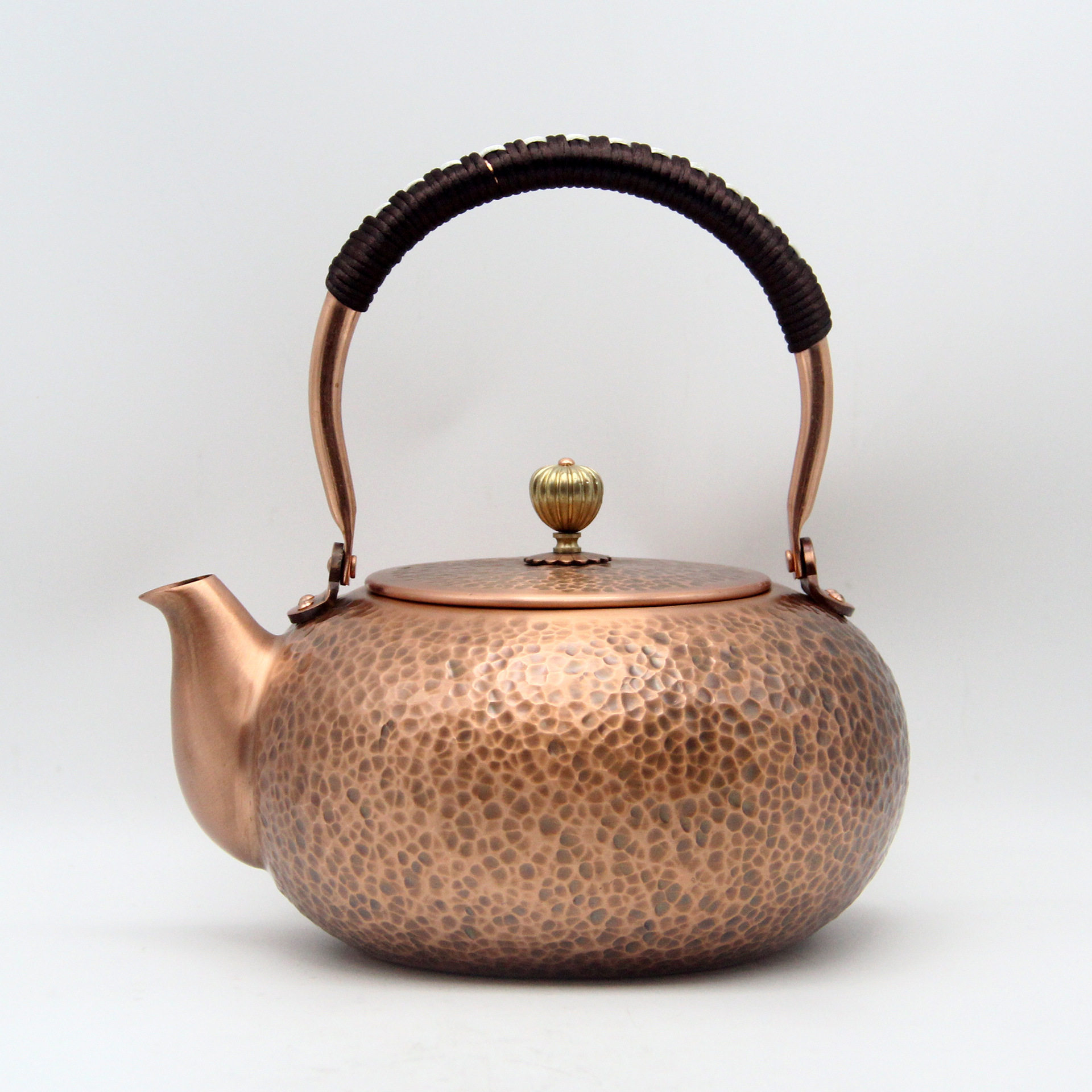 锤点纯紫铜纯手工铜壶 烧水泡茶壶养生茶壶 电陶炉煮茶器家用套装