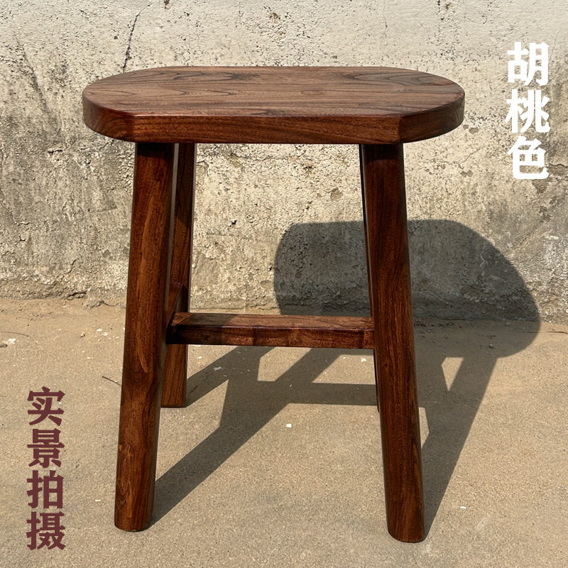 加厚防滑实木矮凳换鞋凳现代简约原木色家用客厅玄关鞋凳