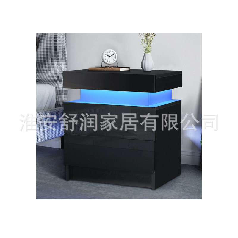 卧室家具LED小夜灯床头柜收纳柜储物柜客厅沙发边几柜摆件轻奢