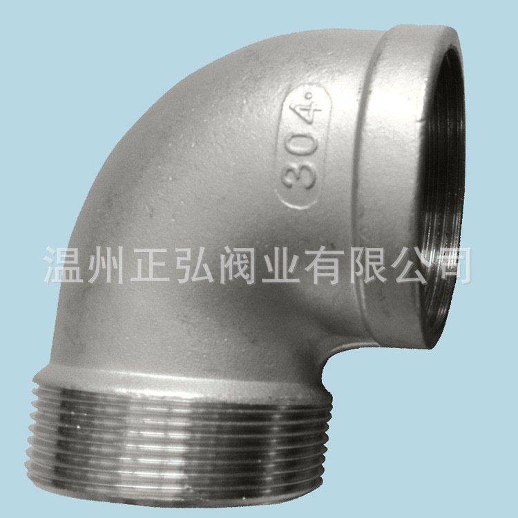 304不锈钢内外弯头 DN100螺纹弯管 4寸工业级内外螺纹弯头90度