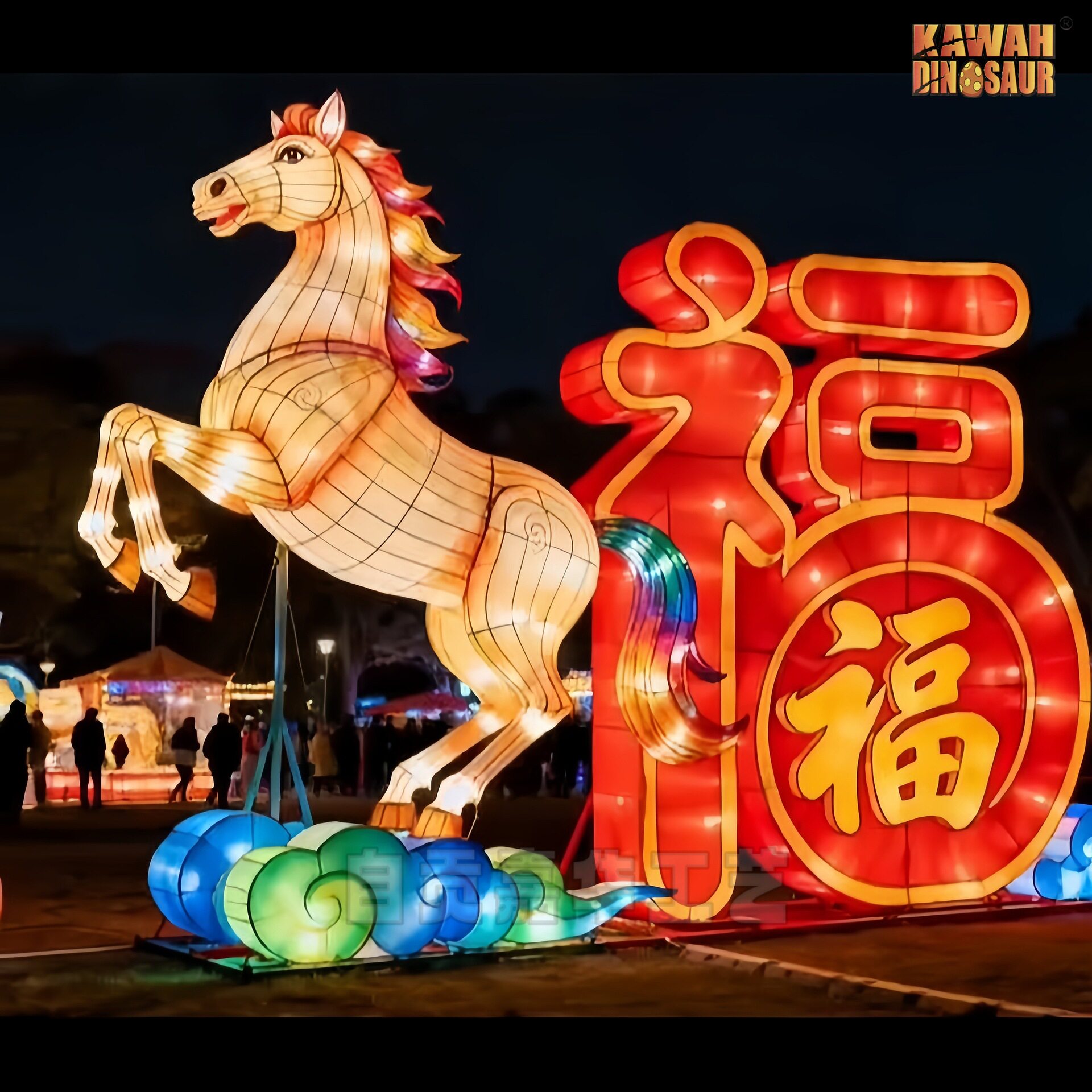 马年大型春节花灯造型灯笼广场景区灯会户外亮化元宵自贡彩灯装饰