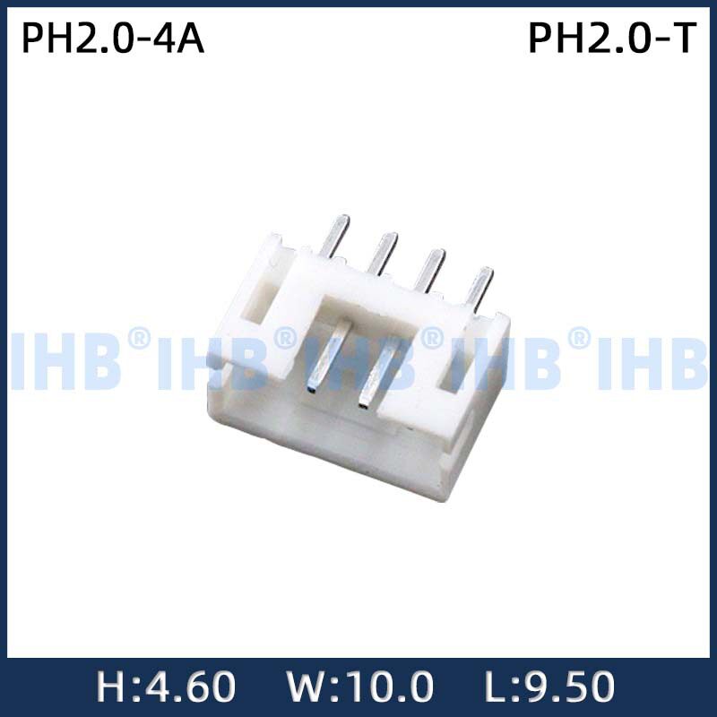 PH2.0-4A接插件间距2.0MM连接器弯针座插头直针座接线端子