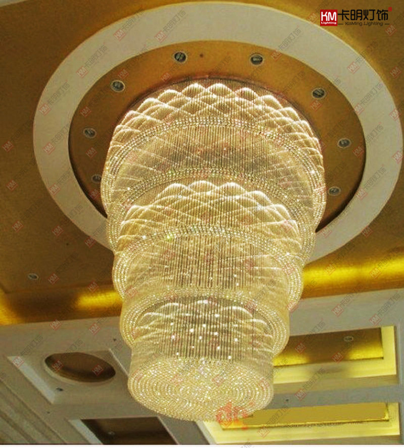 会所酒店大堂圆形水晶吊灯