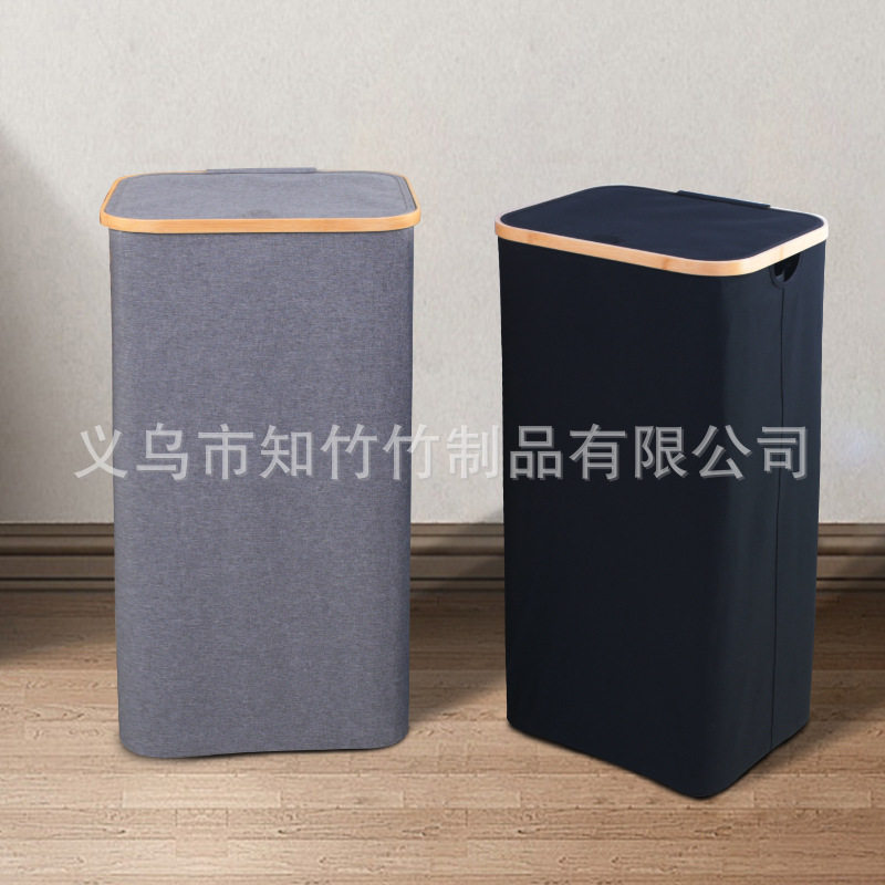 折叠脏衣篮洗衣篮收纳筐竹制脏衣篓收纳桶里布双内袋衣物加厚