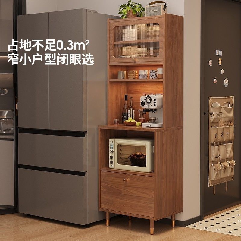 实木简约小户型靠墙收纳高柜