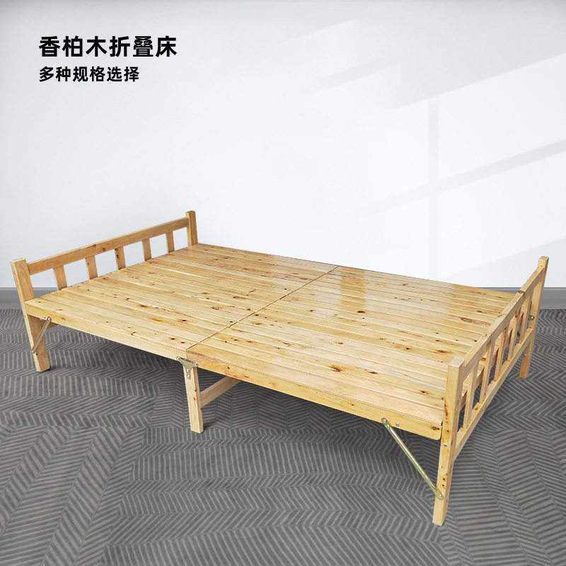 成都单人折叠床可收简易便携式木床柏木午休折叠床临时工地出租屋