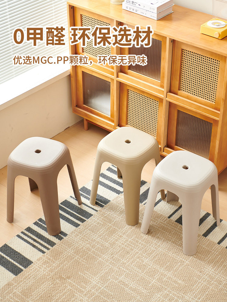 塑料凳子可叠放家用餐椅餐桌环保现代简约商用高板凳客厅加厚凳子