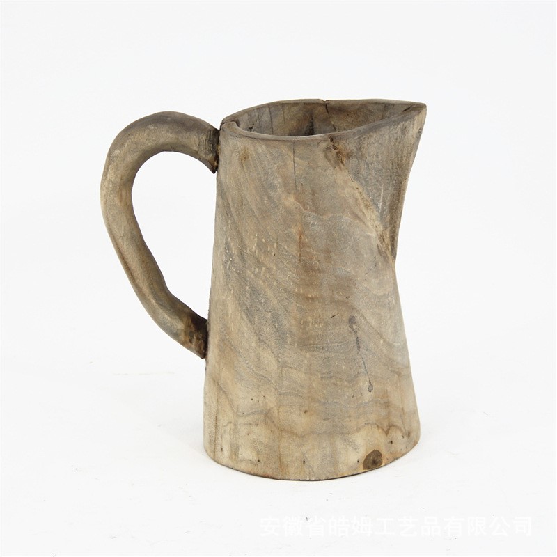 厂家销售木质手工茶壶型插花艺花瓶新中式民宿咖啡厅酒店摆台花瓶