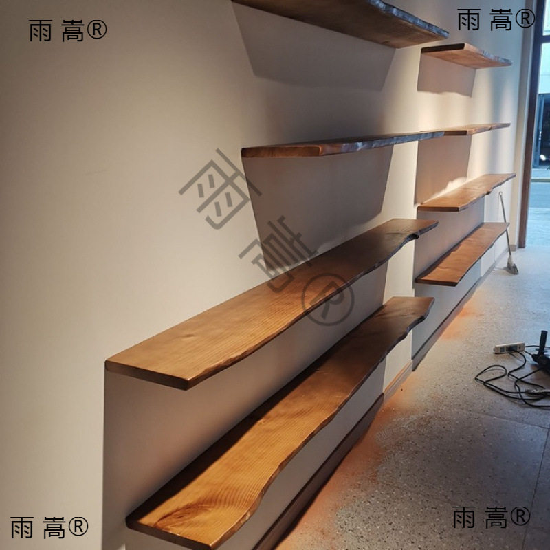 墙上置物架实木墙面悬空壁挂书架隔板货架收纳层板木板展示架墙壁