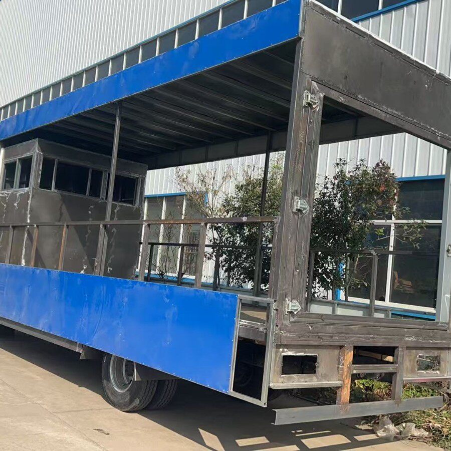 出口阿比让外贸移动选举车 6米半挂集装箱宣传车 流动舞台宴席车