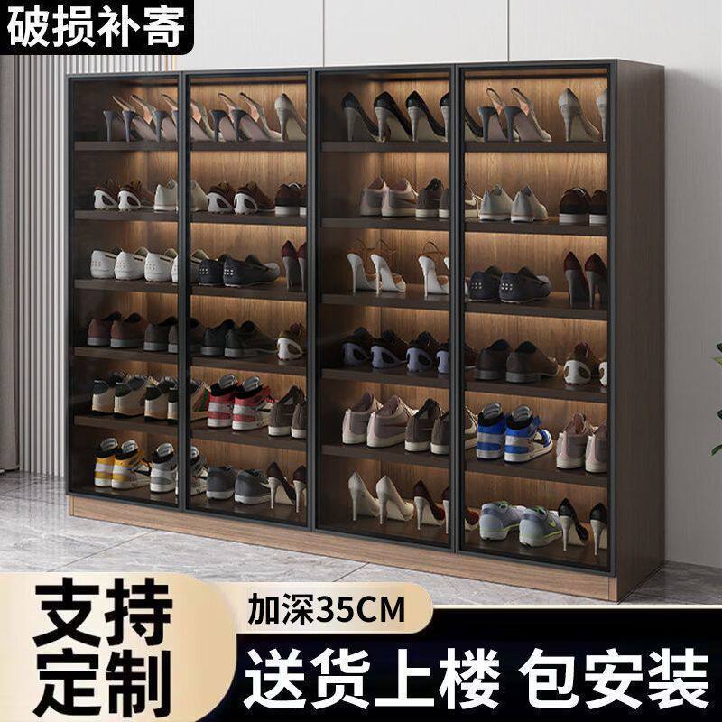 玻璃鞋柜轻奢家用收纳门口储物柜大容量现代入户简约阳台玄关一体