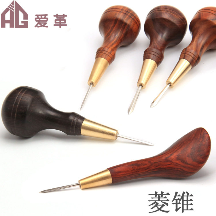手工皮具DIY 檀木菱锥 紫光檀菱锥 皮革锥子菱锥 菱形锥 菱斩锥