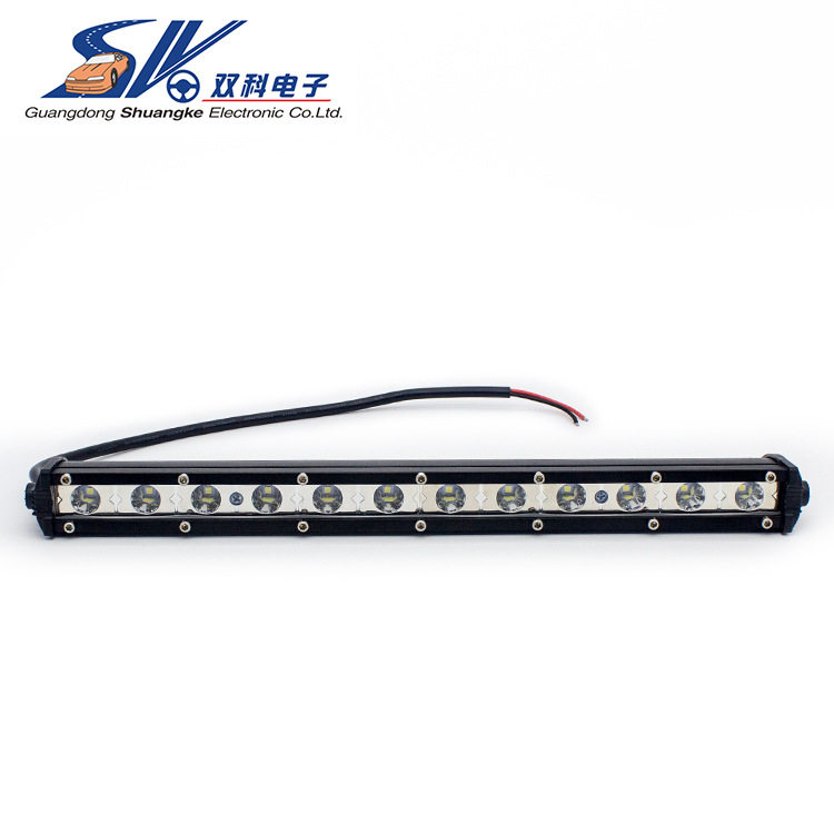 超薄单排长条灯12LED 36W 汽车LED工作灯 越野车顶灯 改装车灯