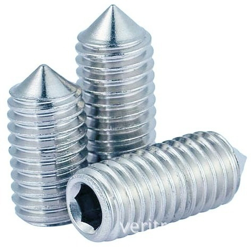 DIN914 锥端紧定内六角螺钉 固定除油零件 M6 不锈钢304(A2)