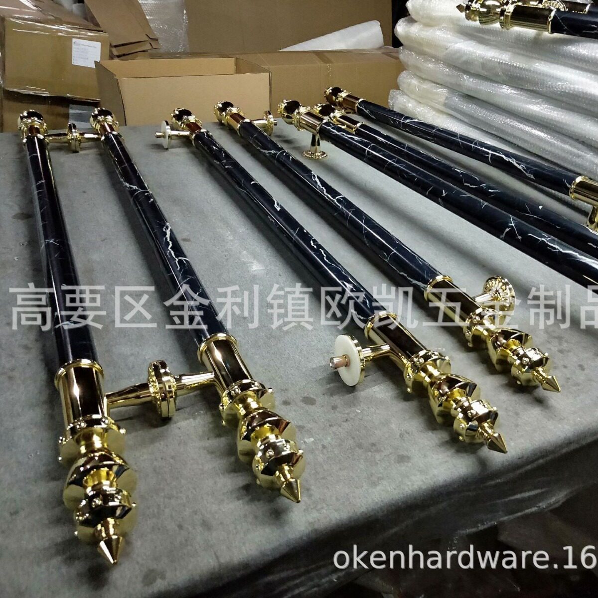 新中式铝合金大门拉手高端定制轻奢简约别墅木门双开门玻璃门把手