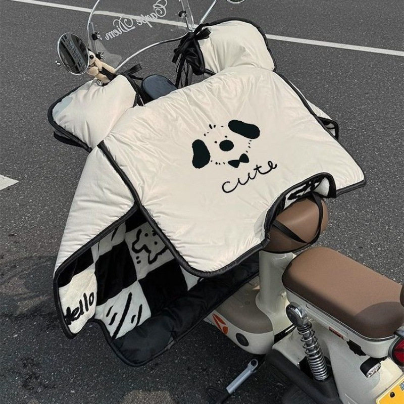 新款小羊皮防风被冬季加绒加厚防水防寒电动车挡风被全包防水防风