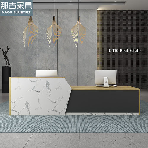简约现代仿大理石前台收银台
