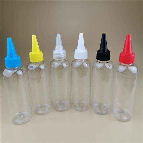 现货 圆肩120mll透明尖嘴瓶 pet油瓶  彩绘颜料瓶  墨水瓶 小口瓶