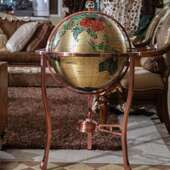 大型落地式 纯铜地球仪老板客厅装 饰摆件铜质大厅开业乔迁工艺礼品