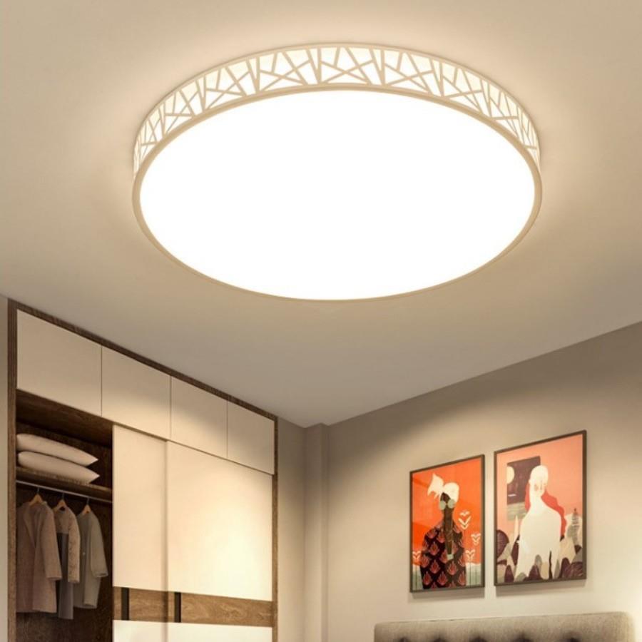 薄款圆形LED吸顶灯现代简约白鸟巢卧室灯大气客厅灯铁艺书房灯饰