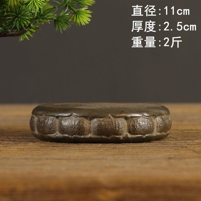 新疆包邮山西古建筑石雕青石花瓣月饼多棱隔热杯垫壶承石头小摆件