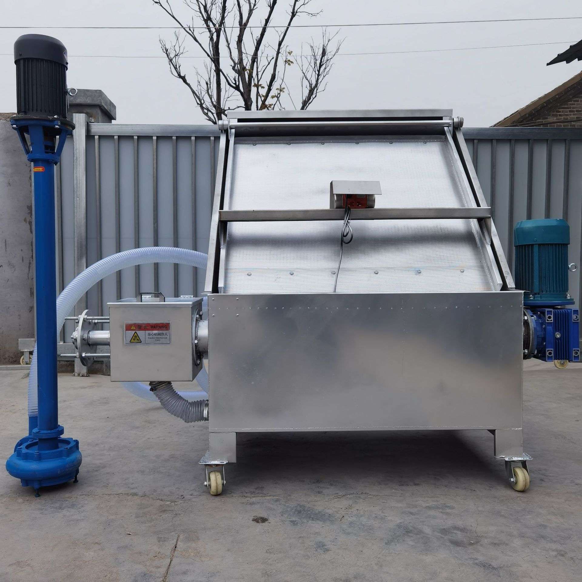 斜筛式猪粪干湿分离机鸡粪牛粪酒糟固液分离器畜禽粪便脱水机