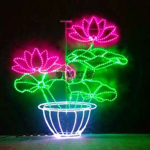 灯光节路灯杆造型灯 LED过街灯厂家 LED灯杆荷花挂件灯 LED兜帘灯