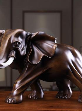 中式大象摆件家居客厅酒柜电视柜装饰品摆件树脂工艺品乔迁礼品