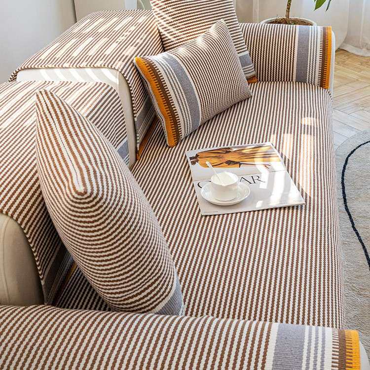 棉麻编制沙发垫四季通用防滑亚麻简约坐垫布艺沙发套罩靠背巾盖布