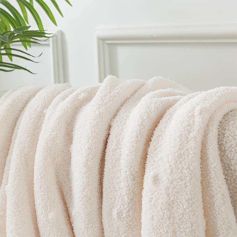 夏季新款家用半边绒毛毯盖毯毯子ins爆款清新花纹球球毯沙发被子