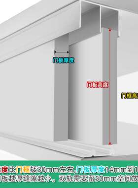 承重60公斤衣柜推拉门轨道移门滑轨滑轮全套白色金色上下导轨18板