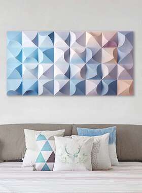 北欧INS客厅装饰画现代简约皮革艺术装置壁画沙发背景立体实物画