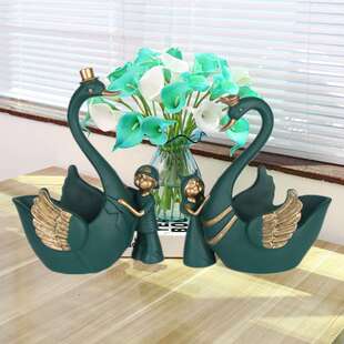 天鹅收纳摆件现代客厅玄关酒柜桌面鞋柜装饰工艺品乔迁新房礼物