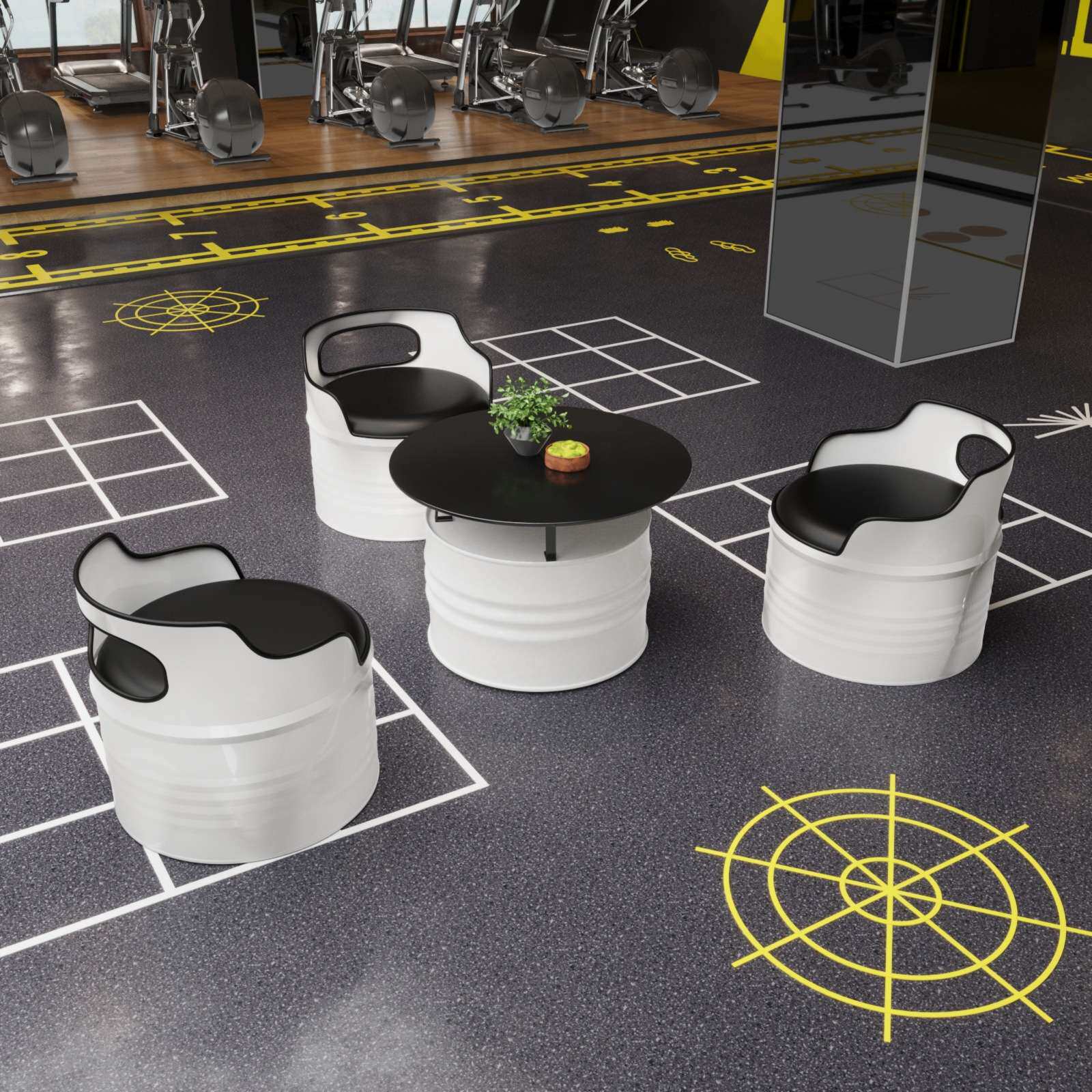 奶茶店桌椅组合酒吧咖啡厅网红商用KTV清吧休息区工业风油桶沙发