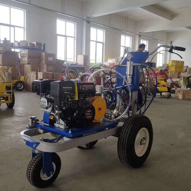 路面标线冷喷划线塑胶跑道手推式画线机手推车载马路冷喷式划线机