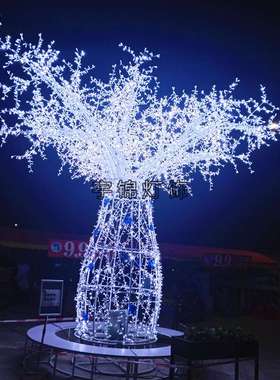 5*5MLED仿真树铁架水晶灯景观户外公园工程亮化树灯圣诞树发光树