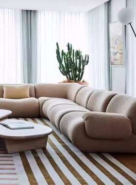 真空压缩沙发北欧侘寂风Lemmy轻奢设计转角模块多人沙发客厅组合