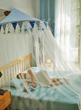 速发蚊帐家用宫童男孩落地儿廷免安装/米511.5m1.8床可拆洗防尘加