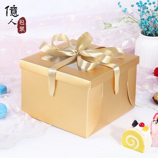 速发热销透明送窗蛋糕点空白处可烫金logo西盒盒开丝带