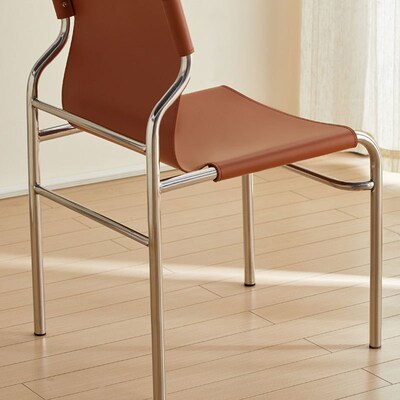 速发风皮椅不鞍钢包豪斯简约马锈餐靠背洽谈椅