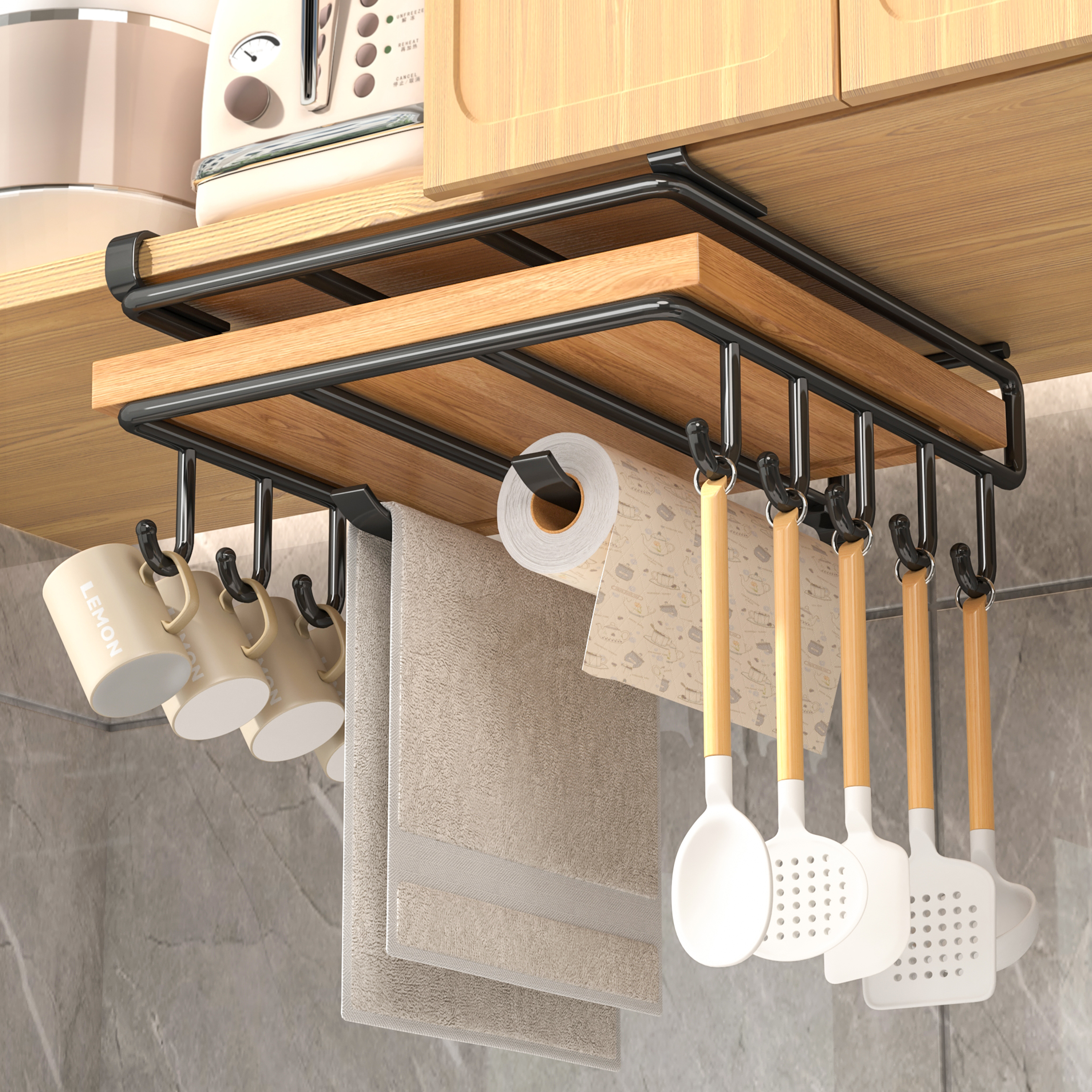 速发厨板置物挂切菜板放置架收纳神器省空间多功能橱柜下挂架案房